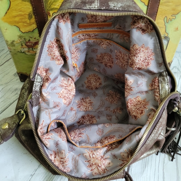 HOBO Large Leather Shelia Plum Graphite Satchel/Shoulder/Crossbody Bag - Picture 7 of 9